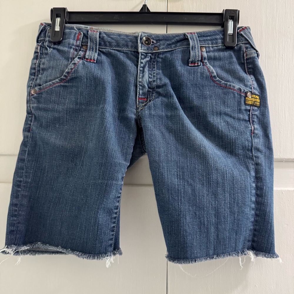 G-Star Dark Blue Jean Cutoff Shorts